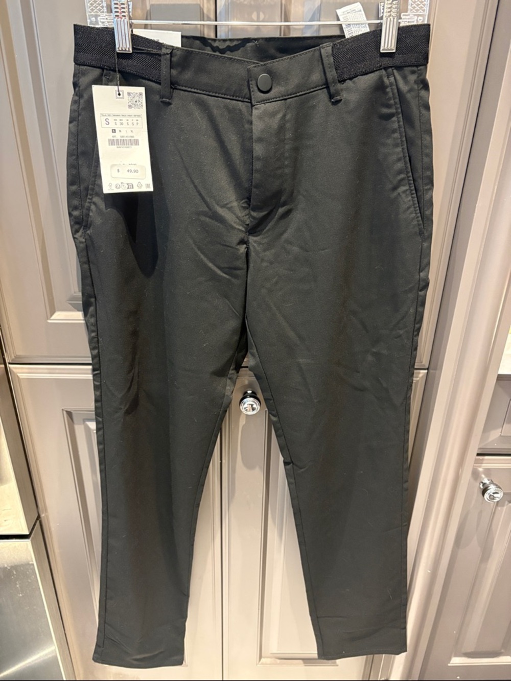 Zara Black Stretch Tapered Chinos